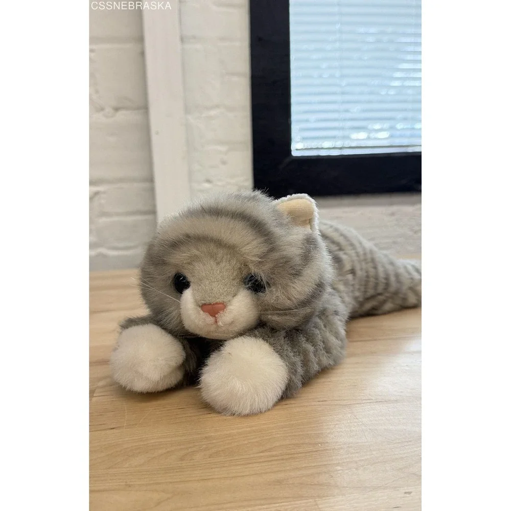 Ty Classic Grey Tabby Cat Plush Silver 22 Inch Stuffed Animal 1999 Vintage